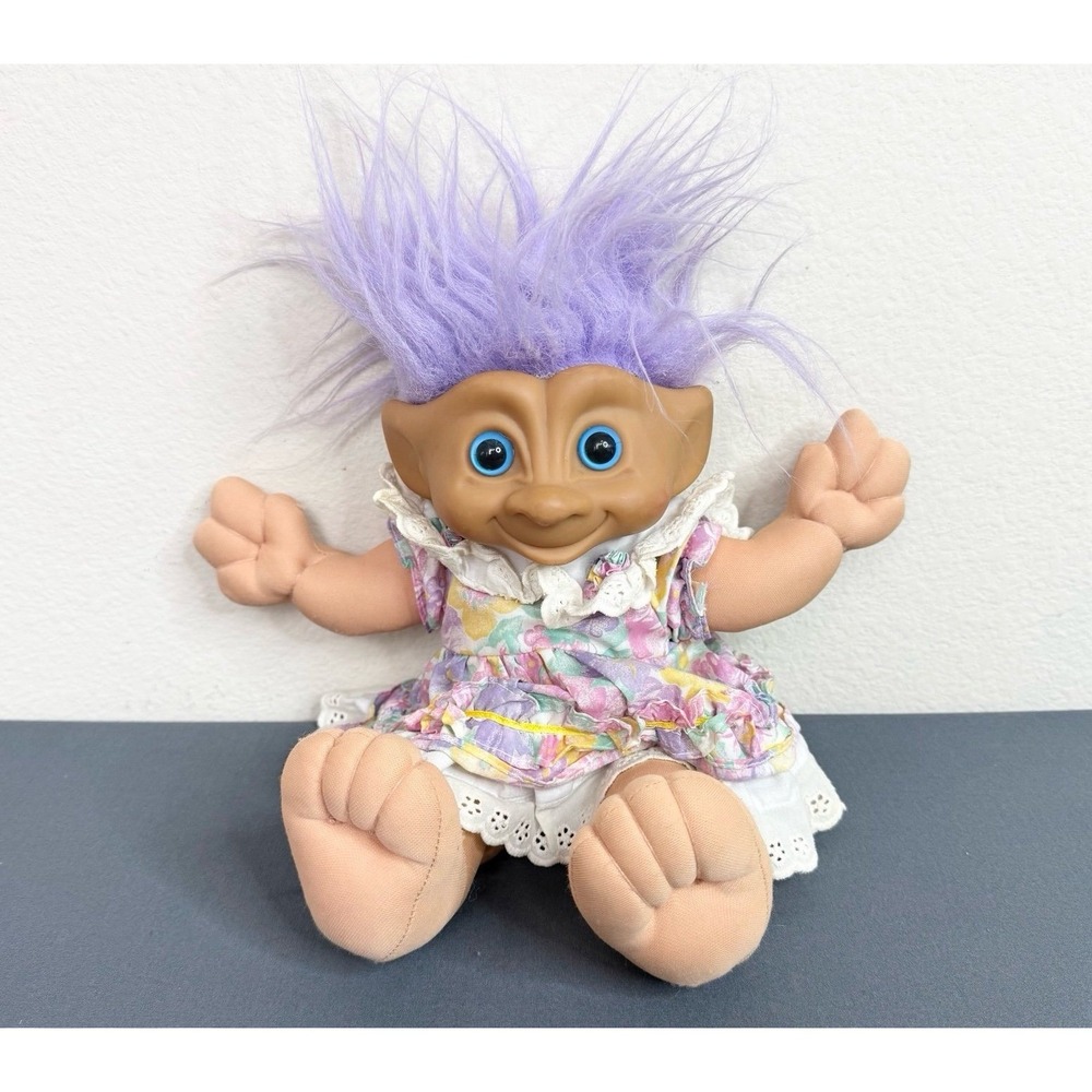 Treasure Trolls 1991 Vintage 12" Troll Purple Hair